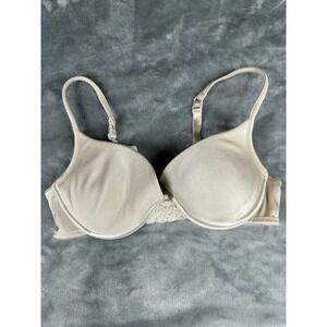 Wonderbra Bra Womens 36B Champagne 7234 Underwire Lace Trim In Good Condition